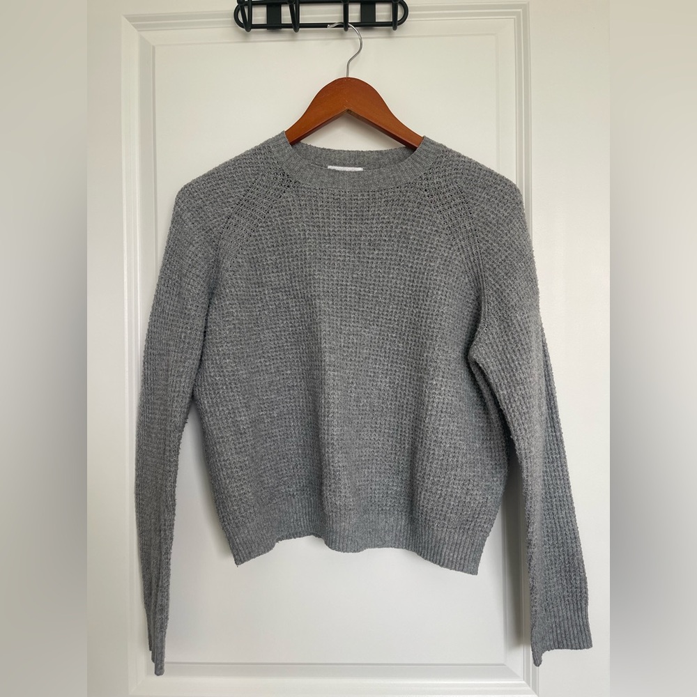 Gray Waffleknit Sweater